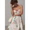 Сукня жіноча лляна коротка квіткова молочна Lurex