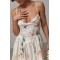 Сукня жіноча лляна коротка квіткова молочна Lurex