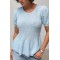 Кофта женская приталенная баска голубая Lurex