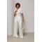 Костюм женский летний с запахом из трикотажа белый Lurex