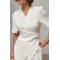 Костюм женский летний с запахом из трикотажа белый Lurex