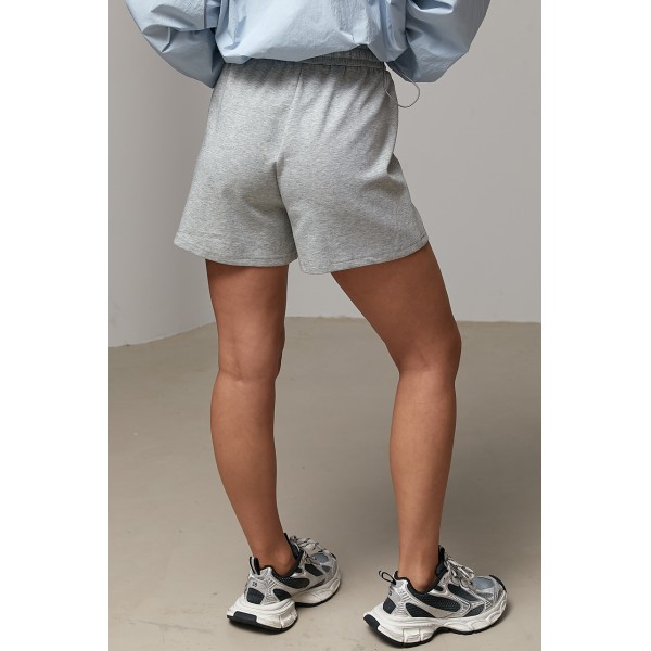 Шорты женские свободные спортивные из хлопка серые Lurex