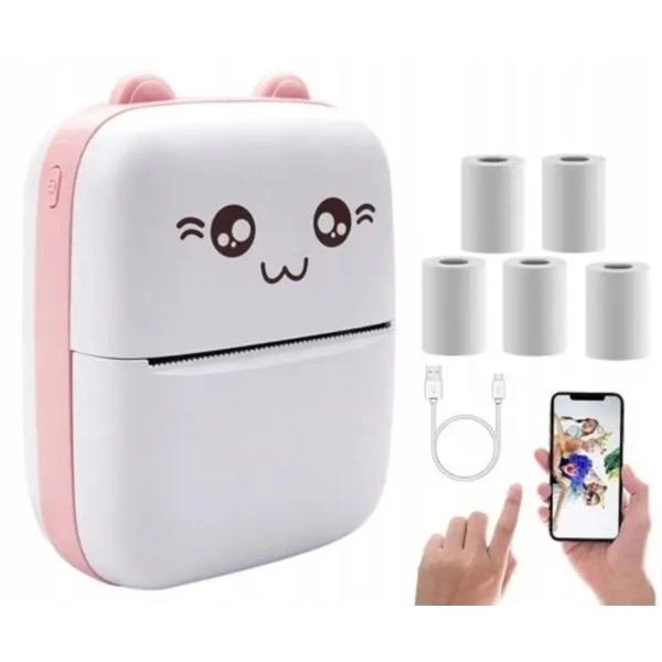 Кишеньковий термопринтер Bambi Cat Mini Bluetooth білий bambi