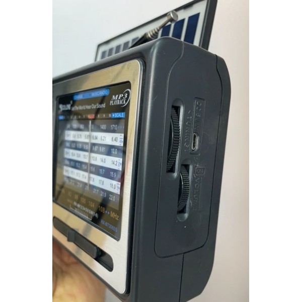 Радіоприймач Golon RX-BT3050S сонячна панель Bluetooth чорний Golon