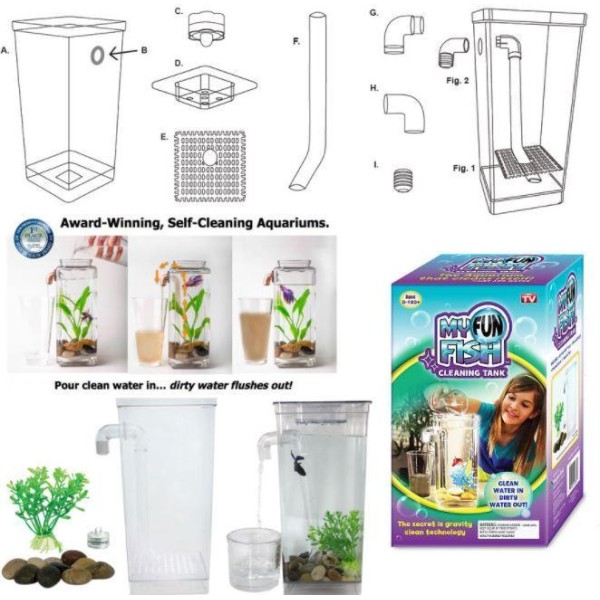 Акваріум самоочисний My Fun Fish 2 л прозорий generic
