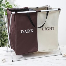 Корзина для белья Light&Dark складная 2 секции 61х35х57 см