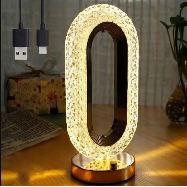 Лампа Crystal Table Lamp настільна прозора generic