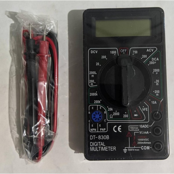 Мультиметр DT-830B цифровий з автовизначенням полярності чорний generic