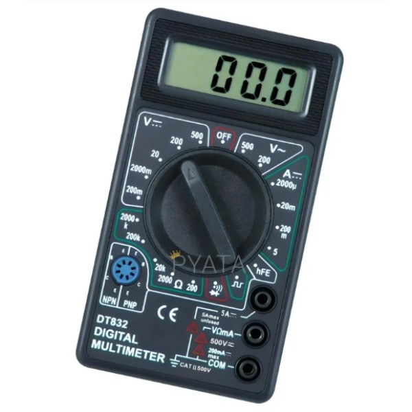 Мультиметр DT-832 цифровой портативный черный generic