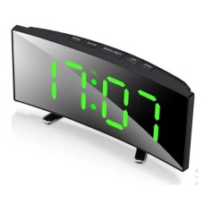 Зеркальные LED часы DT-6507 с термометром черные