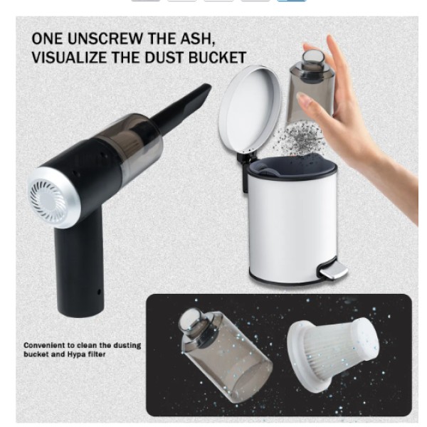 Пылесос аккумуляторный vacuum cleaner 120 Вт черный generic