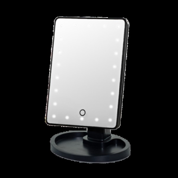 Дзеркало для макіяжу Large LED Mirror 20 світлодіодів чорне generic