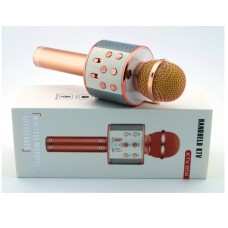 Караоке мікрофон Wster WS-858 Bluetooth 1800 мАг золотий