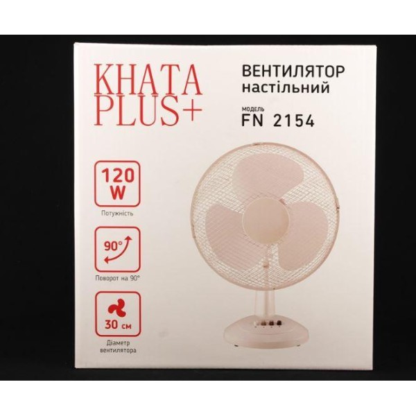 Вентилятор настільний Fan 120 Вт діаметр 30 см білий generic