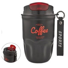 Термокружка Coffee Cup 360 мл сталь і пластик чорна