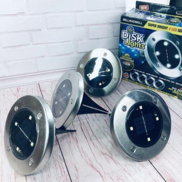 Садові ліхтарі Bell Howell Disk Lights 4 шт сонячна батарея Bell Howell