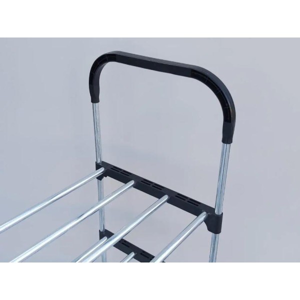 Полиця для взуття Shoe Rack 6 ярусів металева чорна generic