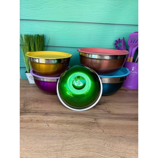 Набір салатниць Salad Bowl 5 штук нержавіюча сталь Salad Bowl