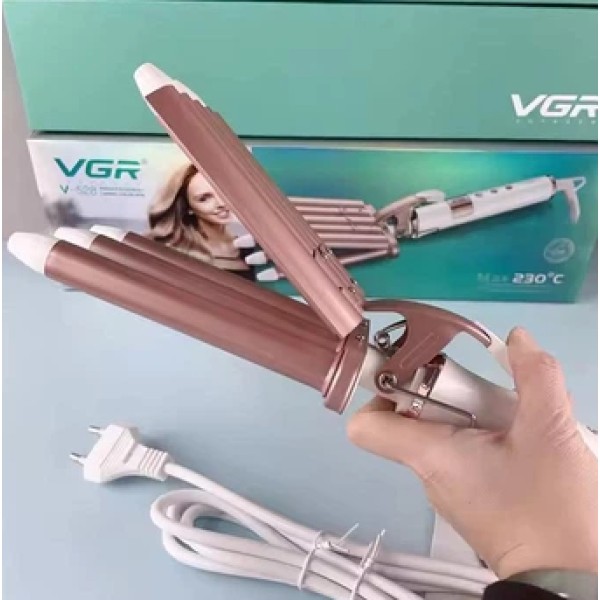 Плойка VGR V-528 пять волн 18 мм керамика бежевая VGR