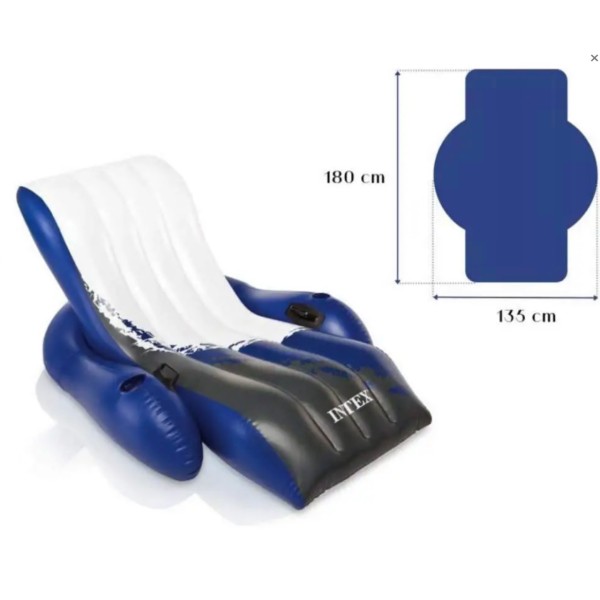 Кресло-шезлонг надувное Intex 180х135 см белый Intex