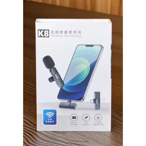 Мікрофон петличний K8-IP бездротовий портативний чорний generic