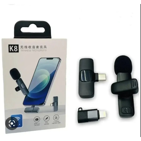 Мікрофон петличний K8-IP бездротовий портативний чорний generic