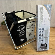 Корзина для белья складная Laundry Basket 2 секции серая