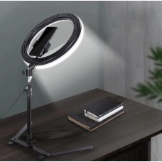 Кольцевая лампа LED Ring Light 26 см со штативом черная