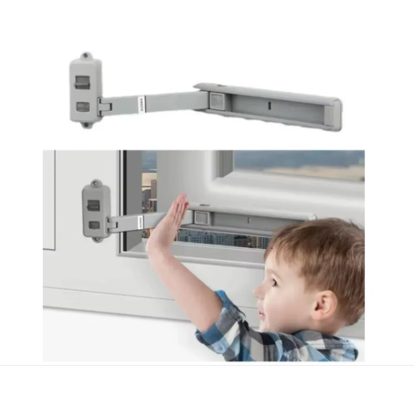 Замок оконный блокиратор B3301 пластиковый серый generic
