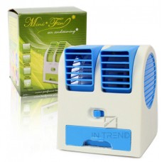Мини вентилятор Fan Cooler настольный USB бело-синий