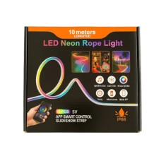 Неоновая LED лента 10 м RGB Bluetooth 35 Вт IP68
