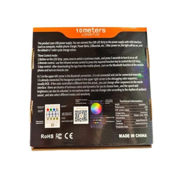 Неонова LED стрічка 10 м RGB Bluetooth 35 Вт IP68 generic