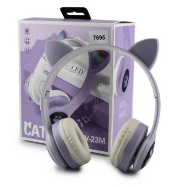 Навушники з котячими вушками Bluetooth VZV-23M білі generic