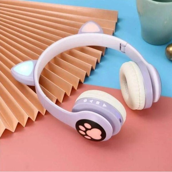 Навушники з котячими вушками Bluetooth VZV-23M білі generic