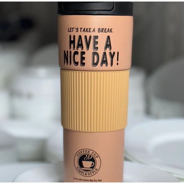 Термокухоль Have a nice day сталь 600 мл чорний generic