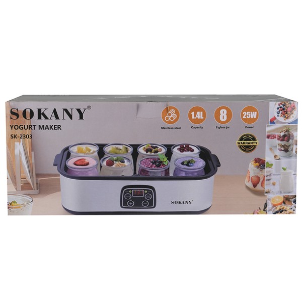 Йогуртниця Sokany SK-2303 на 8 скляних баночок 25 Вт Sokany
