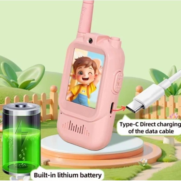 Дитяча відеорація Video Walkie Talkie HD камера рожева generic