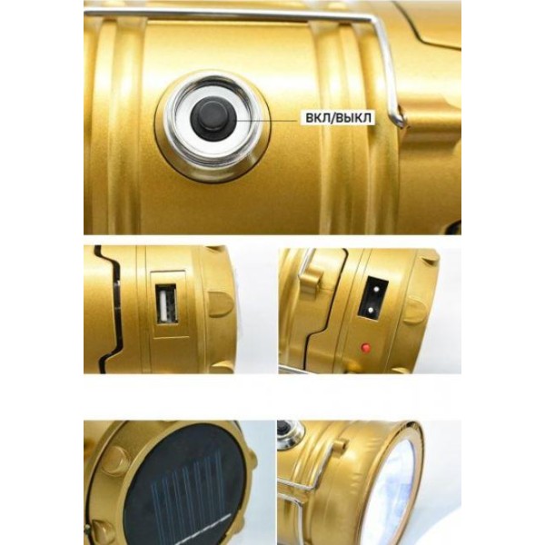 Фонарь кемпинговый Luxury XF-5800 с солнечной панелью черный Luxury