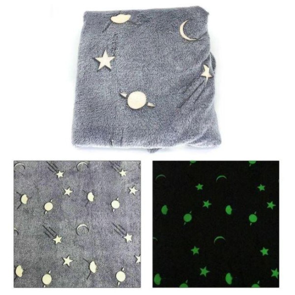 Плед флисовый светящийся Magic Blanket 150х180 см серый generic