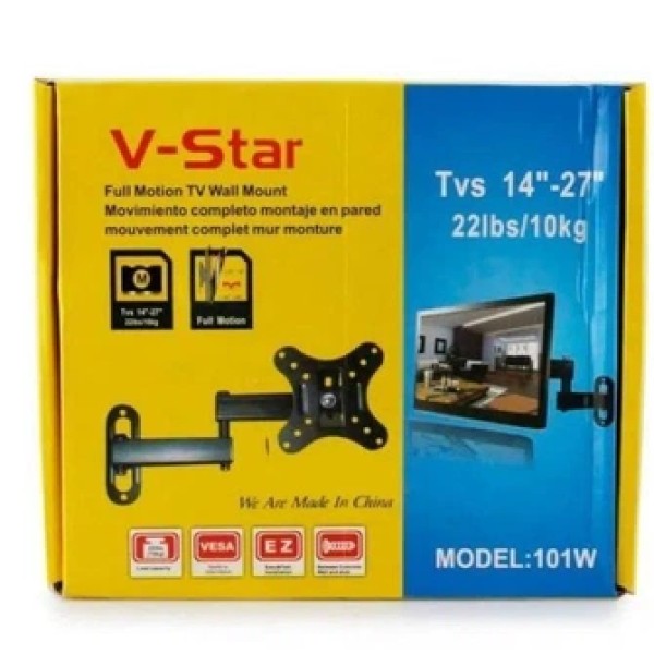 Кронштейн для телевизора V-Star 101W 14-27 поворотный черный v-star