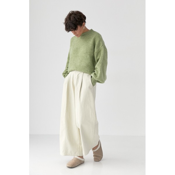 Кофта женская акриловая с рукавами фонариками зеленая Lurex