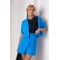 Костюм жіночий бавовняний з укороченим жакетом і шортами блакитний Lurex