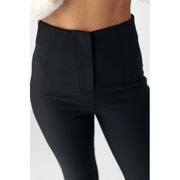 Брюки женские костюмные зауженные лаконичные черные Lurex