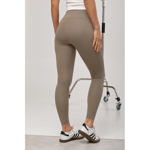 Лосины женские бифлекс спортивные приталенные кофейные Lurex