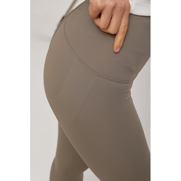 Лосины женские бифлекс спортивные приталенные кофейные Lurex
