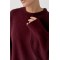 Джемпер женский хлопковый с разрезами бордовый Lurex