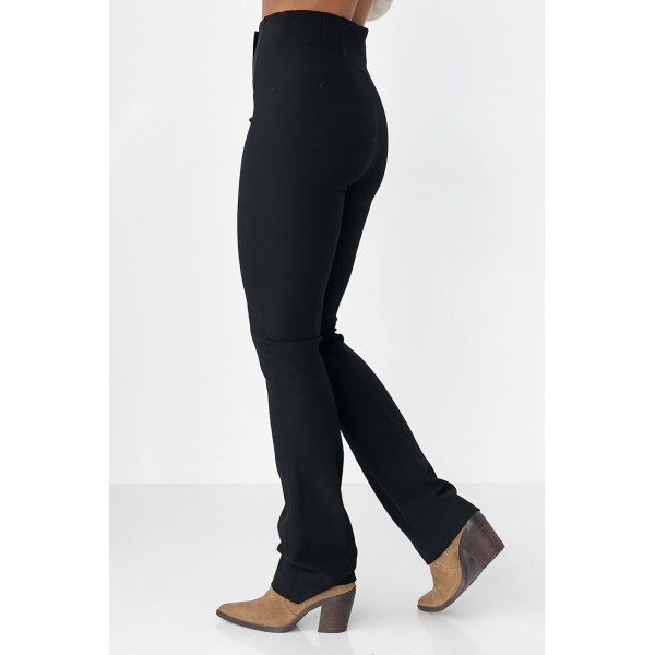 Брюки женские костюмные зауженные со стрелками черные Lurex