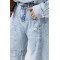 Джинсы женские хлопковые багги с рваным эффектом голубые Lurex