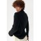 Гольф жіночий трикотажний у рубчик чорний Lurex