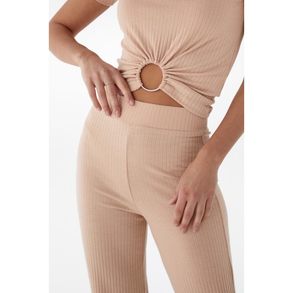 Костюм жіночий віскозний футболка і кюлоти коричневий Lurex